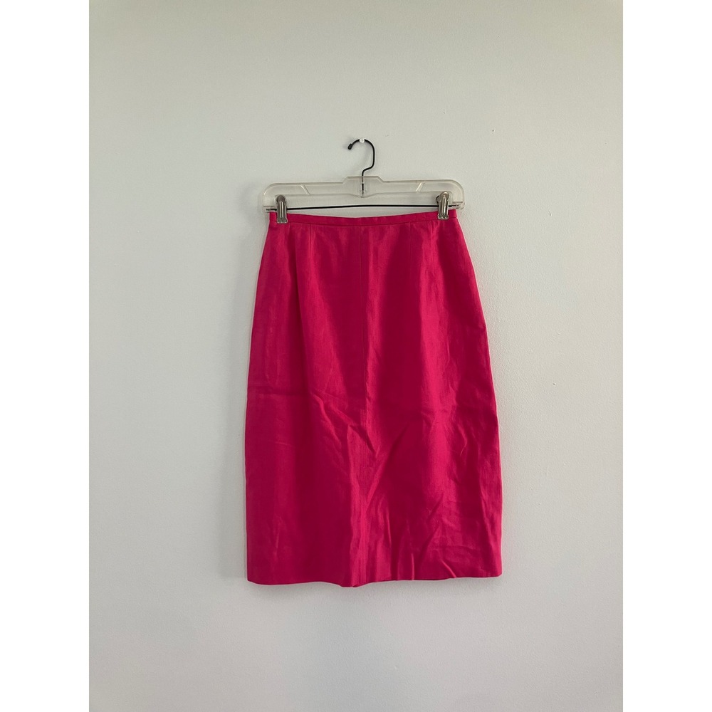 Vintage Barbiecore hot pink pencil skirt linen approximately women's size small‎